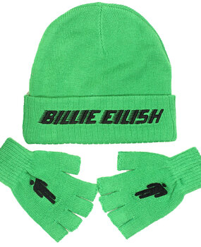 Band Merchandise Set aus Mütze und Handschuhen von Billie Eilish Band Merchandise Set aus Mütze und Handschuhen von Billie Eilish