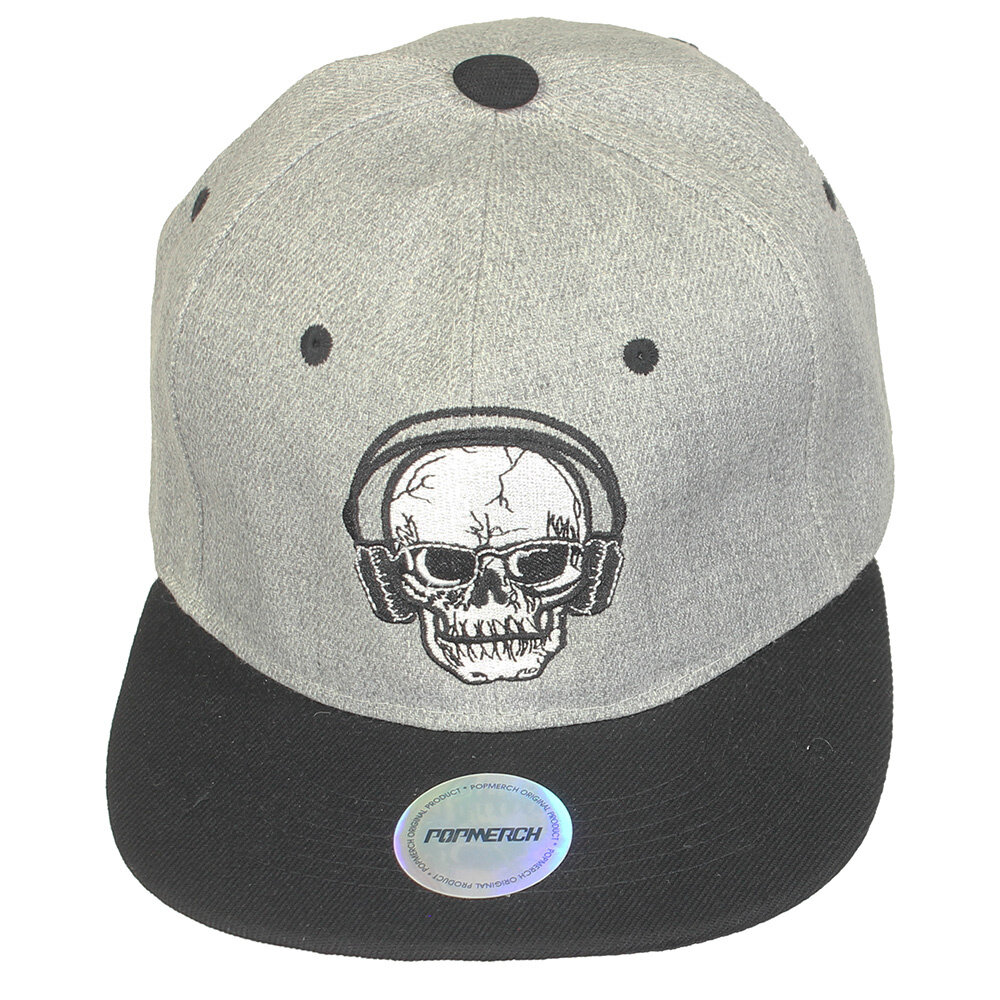 Popmerch Originals Skull with Headphones Snapback Cap Pet - Origineel Design Popmerch Originals Skull with Headphones Snapback Cap Pet - Origineel Design