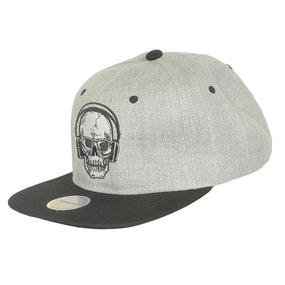 Popmerch Originals Skull with Headphones Snapback Cap Pet - Origineel Design Popmerch Originals Skull with Headphones Snapback Cap Pet - Origineel Design