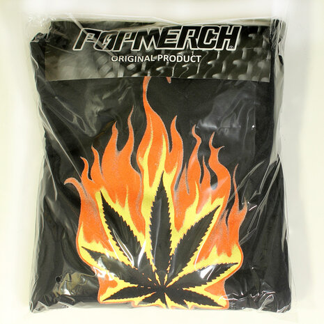 Popmerch Originals Burning Weed Leaf Kapuzenpullover – Originaldesign Popmerch Originals Burning Weed Leaf Kapuzenpullover – Originaldesign