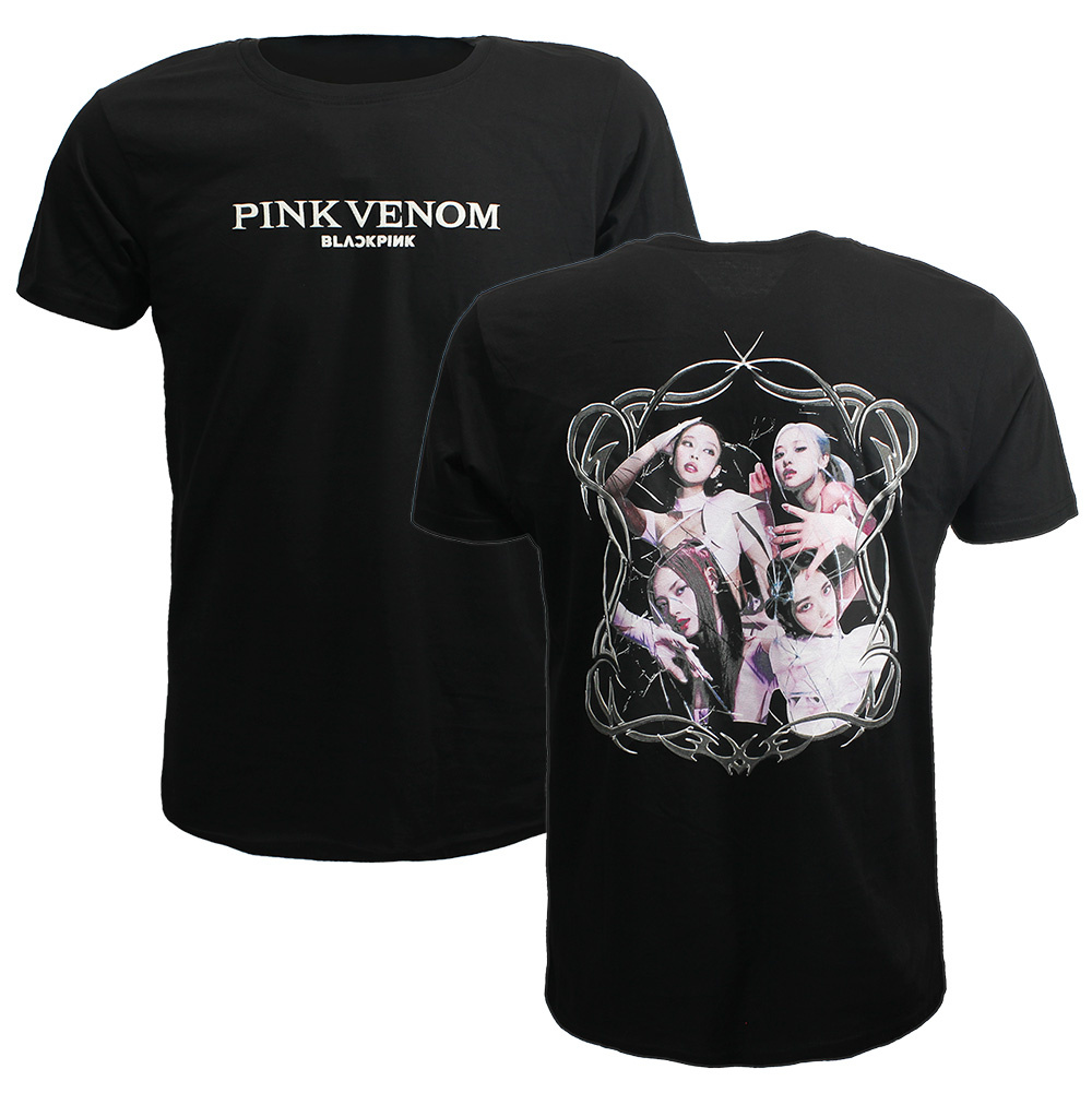 BlackPink - T-Shirt Pink Venom Katoenen Groep Foto voor