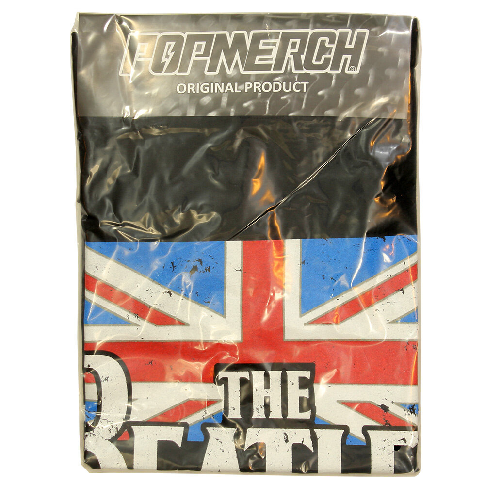 Band Merchandise The Beatles Flag Logo Vintage Print T-Shirt - Officiële Merchandise Band Merchandise The Beatles Flag Logo Vintage Print T-Shirt - Officiële Merchandise