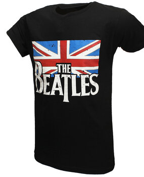 Band Merchandise The Beatles Flag Logo Vintage Print T-Shirt Band Merchandise The Beatles Flag Logo Vintage Print T-Shirt