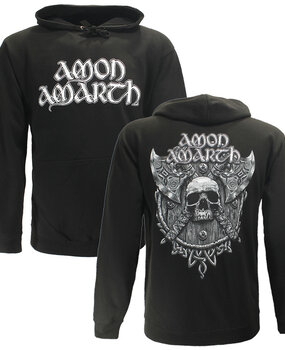 Band Merchandise Grauer Totenkopf-Kapuzenpullover von Amon Amarth