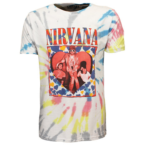 Band Merchandise Nirvana Heart Colored Dip Dye T-Shirt - Official Merchandise Band Merchandise Nirvana Heart Colored Dip Dye T-Shirt - Official Merchandise