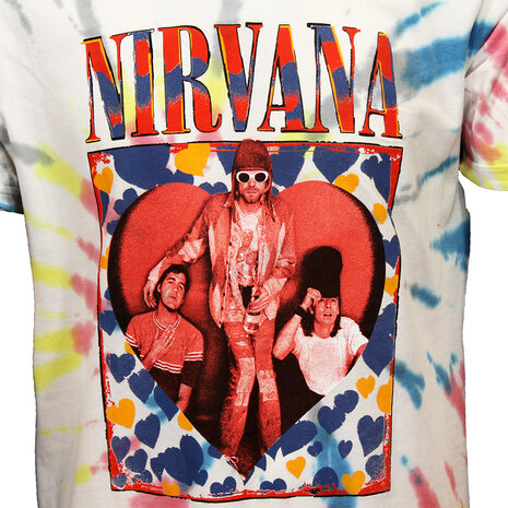 Band Merchandise Nirvana Heart Colored Dip Dye T-Shirt - Official Merchandise Band Merchandise Nirvana Heart Colored Dip Dye T-Shirt - Official Merchandise