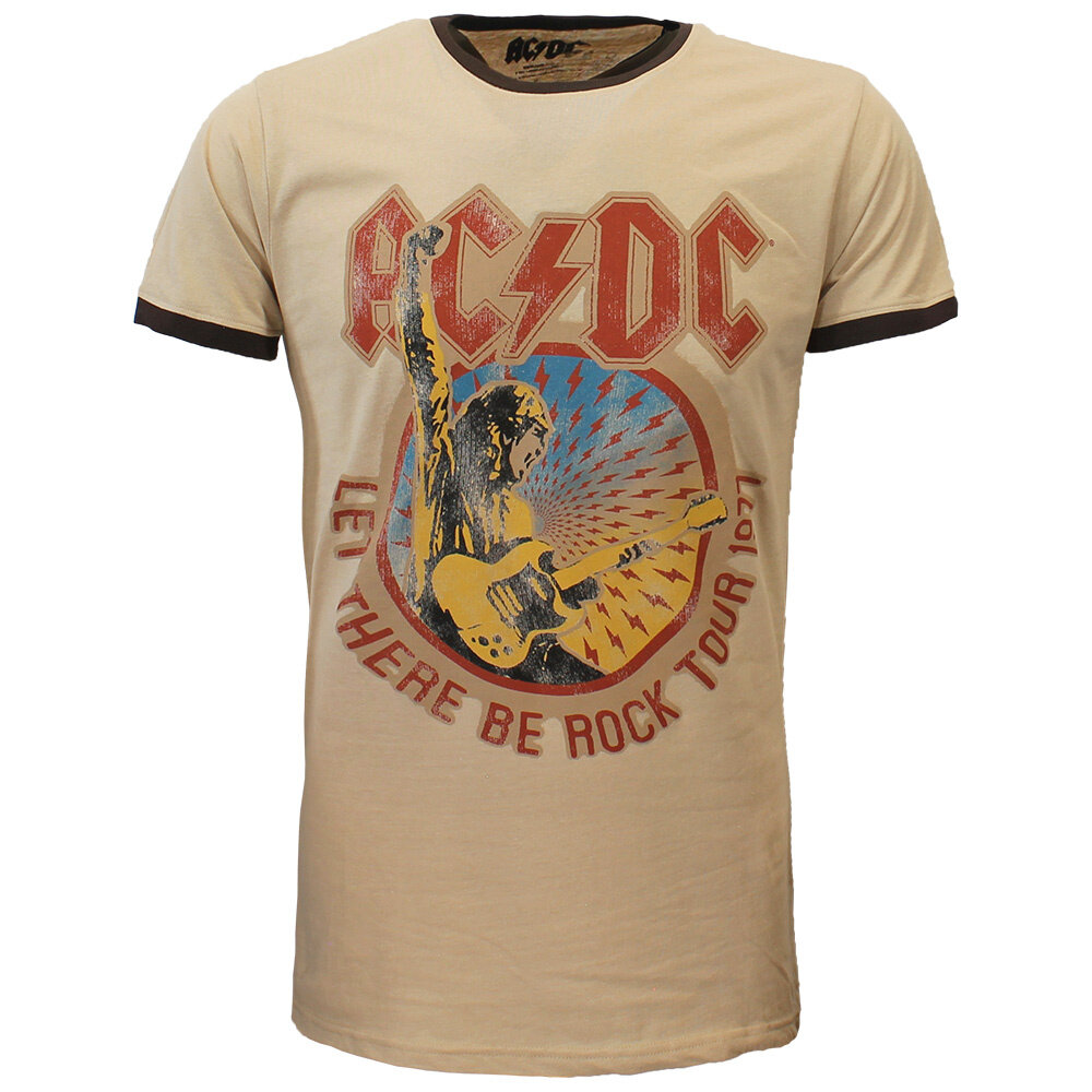 Band Merchandise AC/DC Let There Be Rock Tour 1977 Ringer T-Shirt - Officiële Merchandise Band Merchandise AC/DC Let There Be Rock Tour 1977 Ringer T-Shirt - Officiële Merchandise