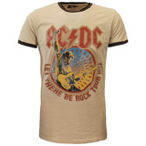 Band Merchandise AC/DC Let There Be Rock Tour 1977 Ringer T-Shirt Band Merchandise AC/DC Let There Be Rock Tour 1977 Ringer T-Shirt
