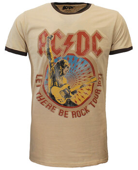 Band Merchandise AC/DC Let There Be Rock Tour 1977 Ringer T-Shirt Band Merchandise AC/DC Let There Be Rock Tour 1977 Ringer T-Shirt
