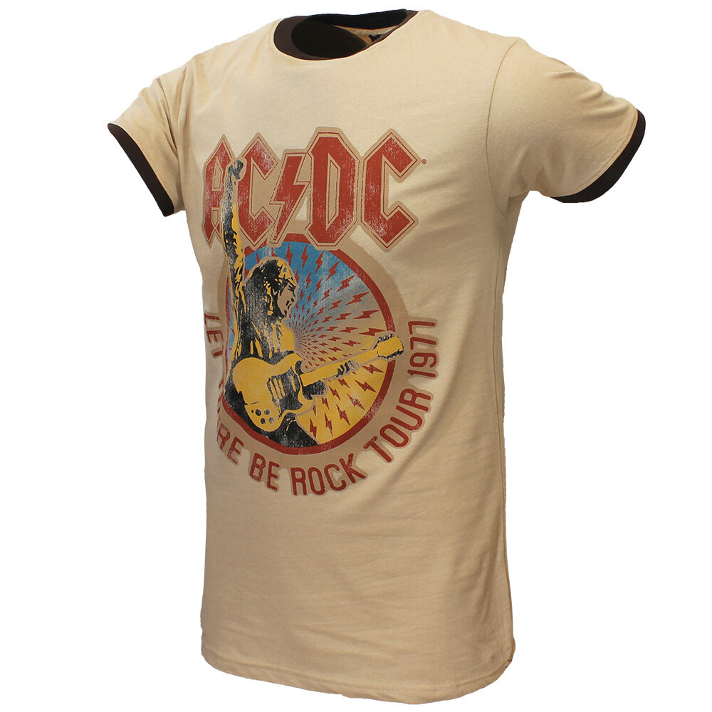 Band Merchandise AC/DC Let There Be Rock Tour 1977 Ringer T-Shirt - Officiële Merchandise Band Merchandise AC/DC Let There Be Rock Tour 1977 Ringer T-Shirt - Officiële Merchandise