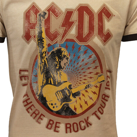 Band Merchandise AC/DC Let There Be Rock Tour 1977 Ringer T-Shirt - Officiële Merchandise Band Merchandise AC/DC Let There Be Rock Tour 1977 Ringer T-Shirt - Officiële Merchandise