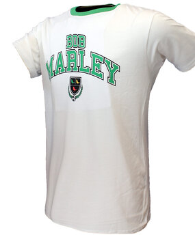 Band Merchandise Bob Marley University Crest Three Little Birds T-Shirt Band Merchandise Bob Marley University Crest Three Little Birds T-Shirt