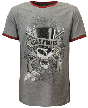 Band Merchandise Guns N' Roses Faded Skull Ringer T-Shirt Band Merchandise Guns N' Roses Faded Skull Ringer T-Shirt