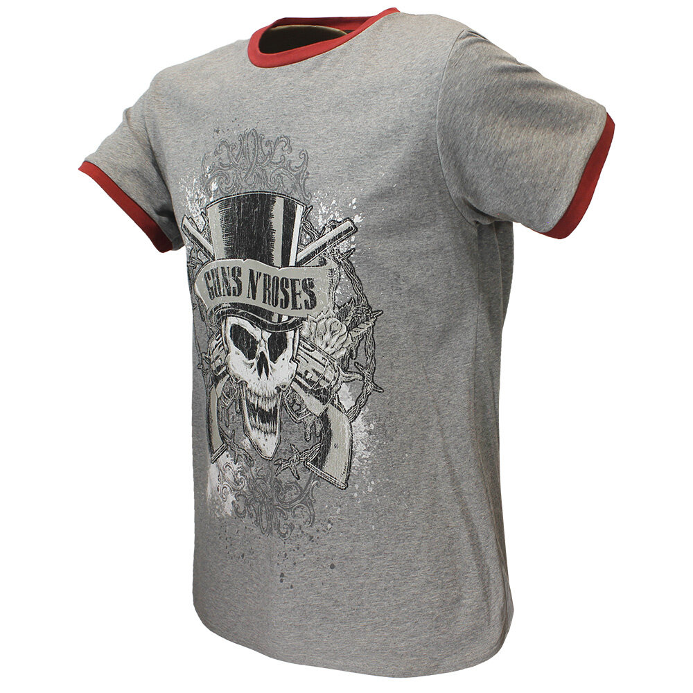 Band Merchandise Guns N’ Roses Faded Skull Ringer T-Shirt - Officiële Merchandise Band Merchandise Guns N’ Roses Faded Skull Ringer T-Shirt - Officiële Merchandise