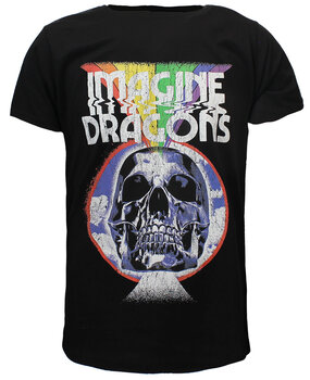 Band Merchandise Imagine Dragons Rainbow Skull Burst T-Shirt Band Merchandise Imagine Dragons Rainbow Skull Burst T-Shirt