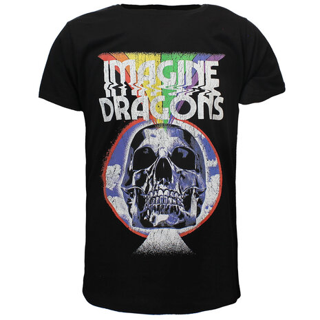Band Merchandise Imagine Dragons Rainbow Skull Burst T-Shirt - Officiële Merchandise Band Merchandise Imagine Dragons Rainbow Skull Burst T-Shirt - Officiële Merchandise