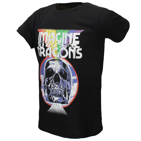 Band Merchandise Imagine Dragons Rainbow Skull Burst T-Shirt - Officiële Merchandise Band Merchandise Imagine Dragons Rainbow Skull Burst T-Shirt - Officiële Merchandise