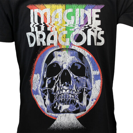 Band Merchandise Imagine Dragons Rainbow Skull Burst T-Shirt - Officiële Merchandise Band Merchandise Imagine Dragons Rainbow Skull Burst T-Shirt - Officiële Merchandise