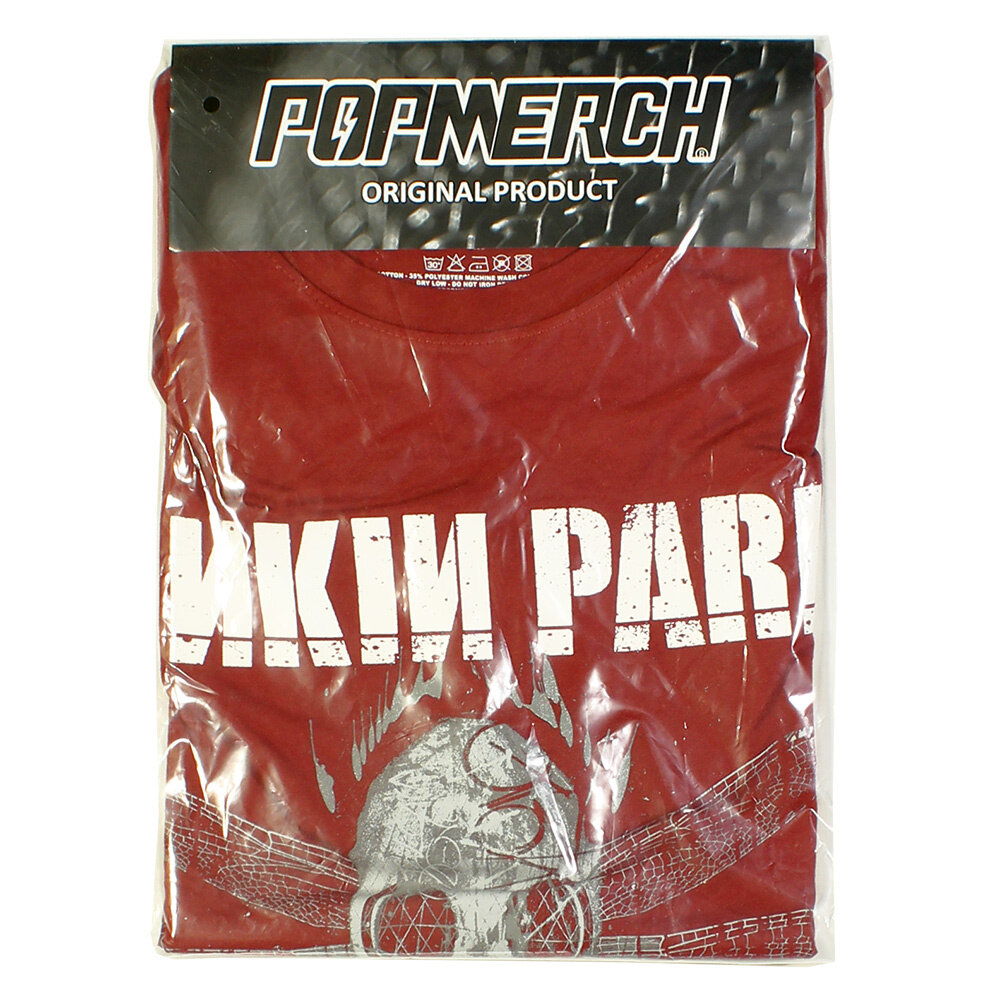 Band Merchandise Linkin Park Dragon Fly Gas Mask T-Shirt Rot – Offizielles Merchandise Band Merchandise Linkin Park Dragon Fly Gas Mask T-Shirt Rot – Offizielles Merchandise