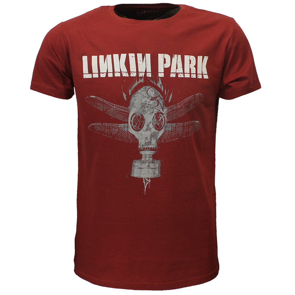 Band Merchandise Linkin Park Dragon Fly Gas Mask T-Shirt Rot – Offizielles Merchandise Band Merchandise Linkin Park Dragon Fly Gas Mask T-Shirt Rot – Offizielles Merchandise