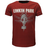 Band Merchandise Linkin Park Dragon Fly Gas Mask T-Shirt Rood Band Merchandise Linkin Park Dragon Fly Gas Mask T-Shirt Rood
