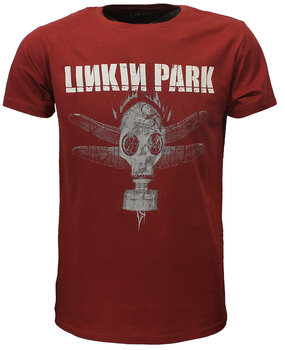 Band Merchandise Linkin Park Dragon Fly Gas Mask T-Shirt Rot Band Merchandise Linkin Park Dragon Fly Gas Mask T-Shirt Rot