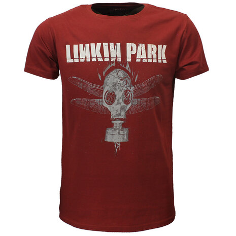 Band Merchandise Linkin Park Dragon Fly Gas Mask T-Shirt Rot – Offizielles Merchandise Band Merchandise Linkin Park Dragon Fly Gas Mask T-Shirt Rot – Offizielles Merchandise