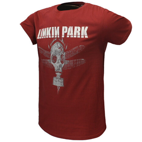 Band Merchandise Linkin Park Dragon Fly Gas Mask T-Shirt Rot – Offizielles Merchandise Band Merchandise Linkin Park Dragon Fly Gas Mask T-Shirt Rot – Offizielles Merchandise