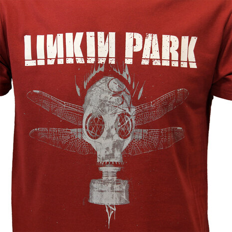 Band Merchandise Linkin Park Dragon Fly Gas Mask T-Shirt Rot – Offizielles Merchandise Band Merchandise Linkin Park Dragon Fly Gas Mask T-Shirt Rot – Offizielles Merchandise