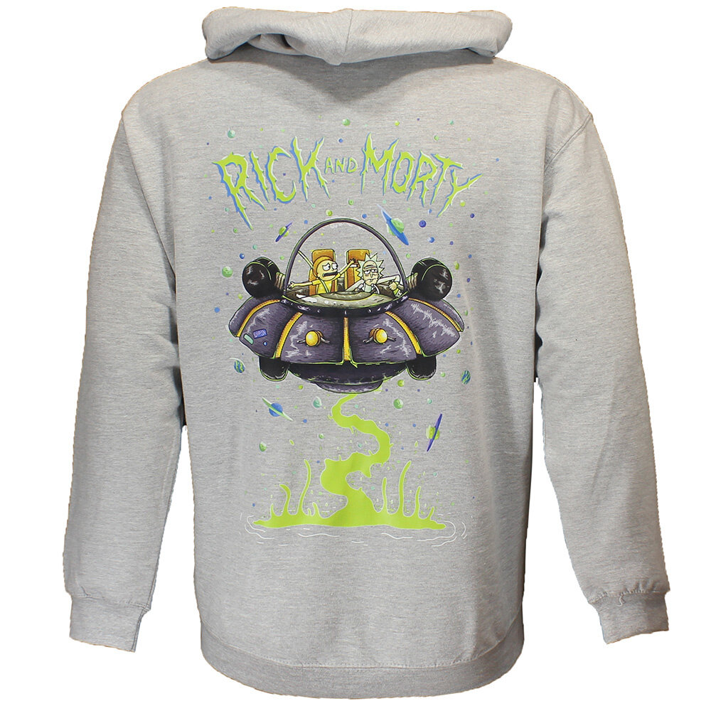 Rick and Morty Rick and Morty Sweater Spacecruiser Pullover Hoodie Grijs - Officiële Merchandise Rick and Morty Rick and Morty Sweater Spacecruiser Pullover Hoodie Grijs - Officiële Merchandise