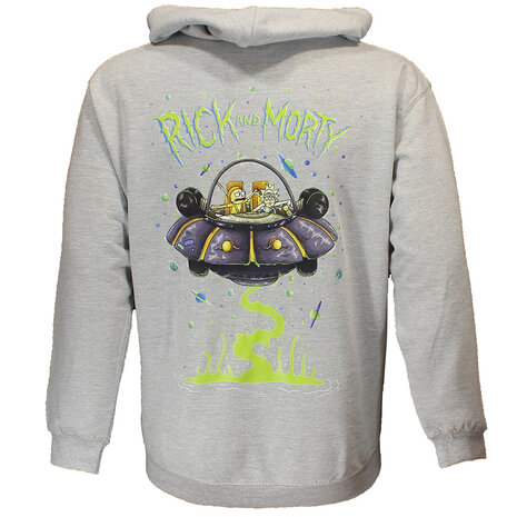 Rick and Morty Rick and Morty Sweater Spacecruiser Pullover Hoodie Grijs - Officiële Merchandise Rick and Morty Rick and Morty Sweater Spacecruiser Pullover Hoodie Grijs - Officiële Merchandise