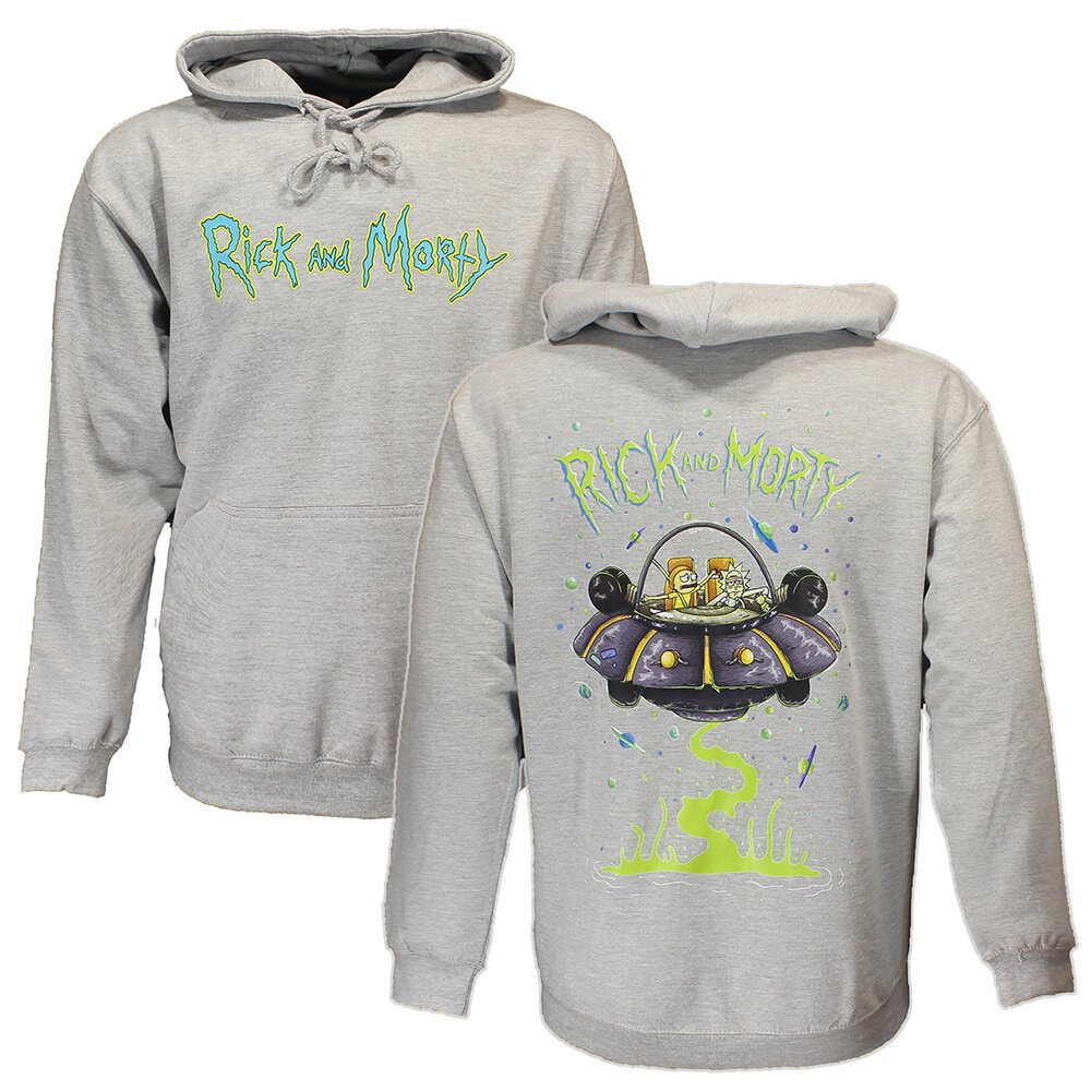 Rick and Morty Rick and Morty Sweater Spacecruiser Pullover Hoodie Grijs - Officiële Merchandise Rick and Morty Rick and Morty Sweater Spacecruiser Pullover Hoodie Grijs - Officiële Merchandise