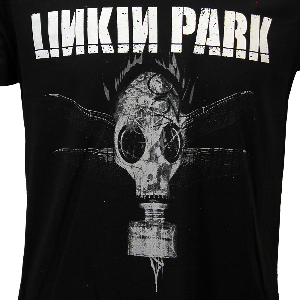 Band Merchandise Linkin Park Dragon Fly Gas Mask T-Shirt Schwarz – Offizielles Merchandise Band Merchandise Linkin Park Dragon Fly Gas Mask T-Shirt Schwarz – Offizielles Merchandise