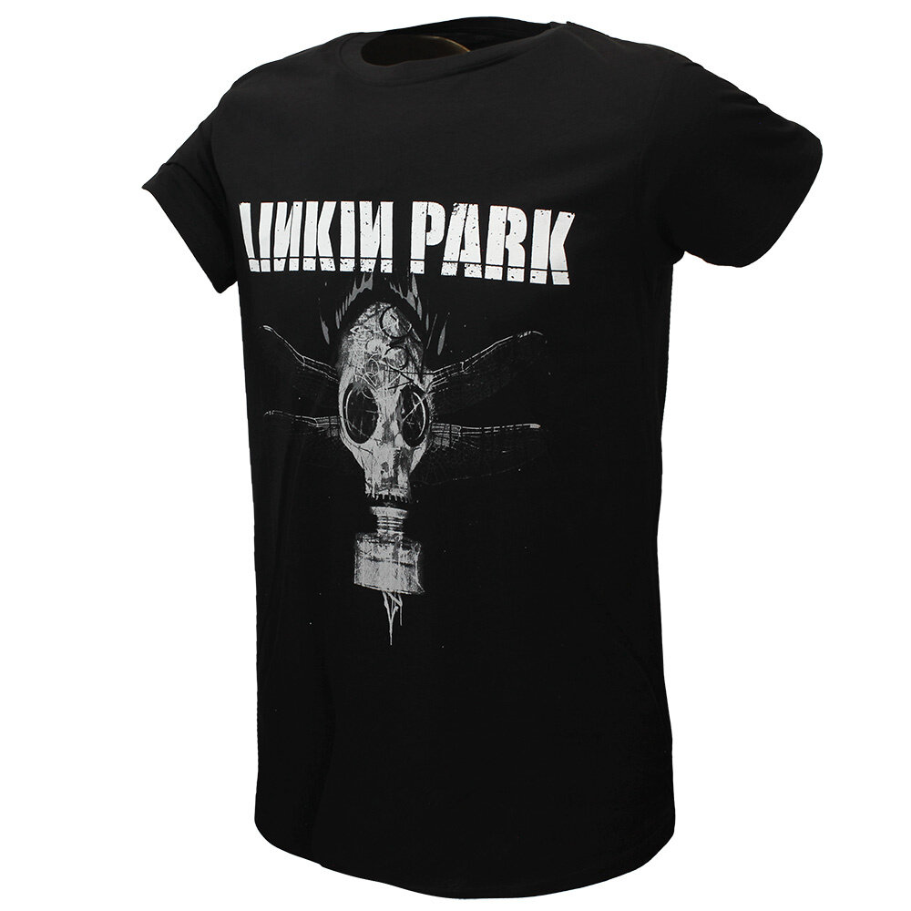 Band Merchandise Linkin Park Dragon Fly Gas Mask T-Shirt Schwarz – Offizielles Merchandise Band Merchandise Linkin Park Dragon Fly Gas Mask T-Shirt Schwarz – Offizielles Merchandise