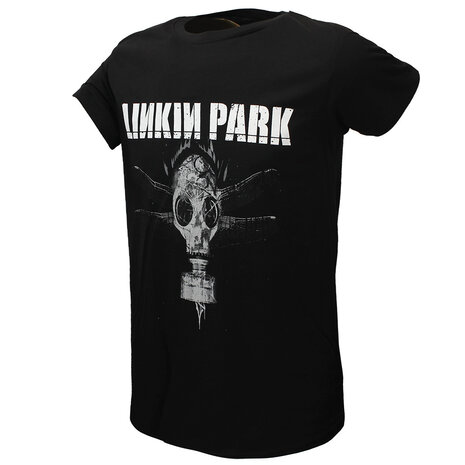 Band Merchandise Linkin Park Dragon Fly Gas Mask T-Shirt Schwarz – Offizielles Merchandise Band Merchandise Linkin Park Dragon Fly Gas Mask T-Shirt Schwarz – Offizielles Merchandise