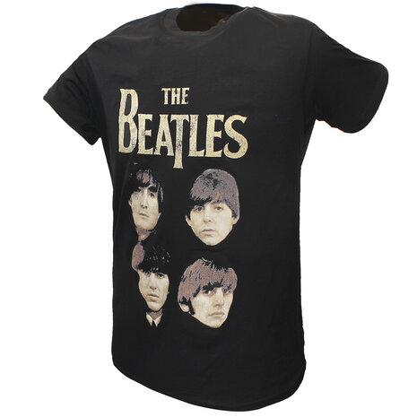Band Merchandise The Beatles John Paul George Ringo Faces T-Shirt - Officiële Merchandise Band Merchandise The Beatles John Paul George Ringo Faces T-Shirt - Officiële Merchandise