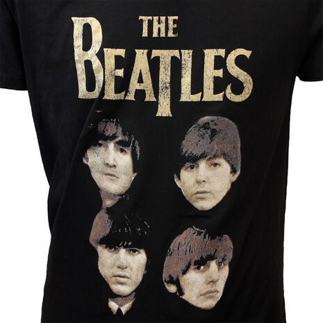 Band Merchandise The Beatles John Paul George Ringo Faces T-Shirt - Officiële Merchandise Band Merchandise The Beatles John Paul George Ringo Faces T-Shirt - Officiële Merchandise