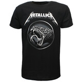 Band Merchandise Metallica Black Album Snake T-Shirt Band Merchandise Metallica Black Album Snake T-Shirt