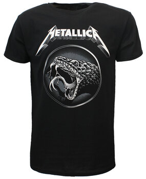Band Merchandise Metallica Black Album Snake T-Shirt Band Merchandise Metallica Black Album Snake T-Shirt