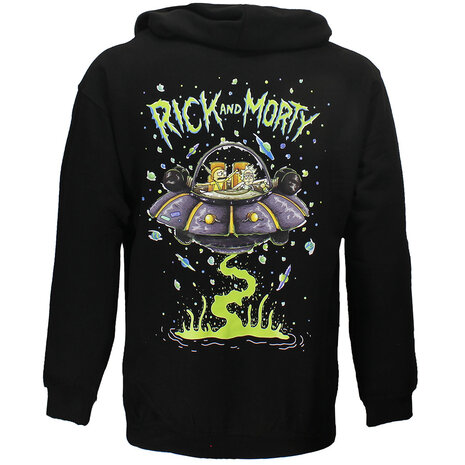 Rick and Morty Rick and Morty Sweater Spacecruiser Pullover Hoodie Zwart - Officiële Merchandise Rick and Morty Rick and Morty Sweater Spacecruiser Pullover Hoodie Zwart - Officiële Merchandise