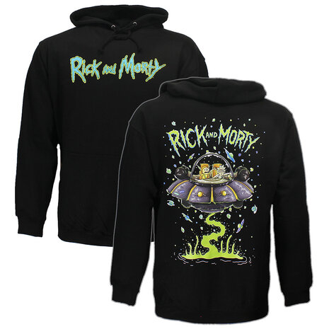 Rick and Morty Rick and Morty Sweater Spacecruiser Pullover Hoodie Zwart - Officiële Merchandise Rick and Morty Rick and Morty Sweater Spacecruiser Pullover Hoodie Zwart - Officiële Merchandise