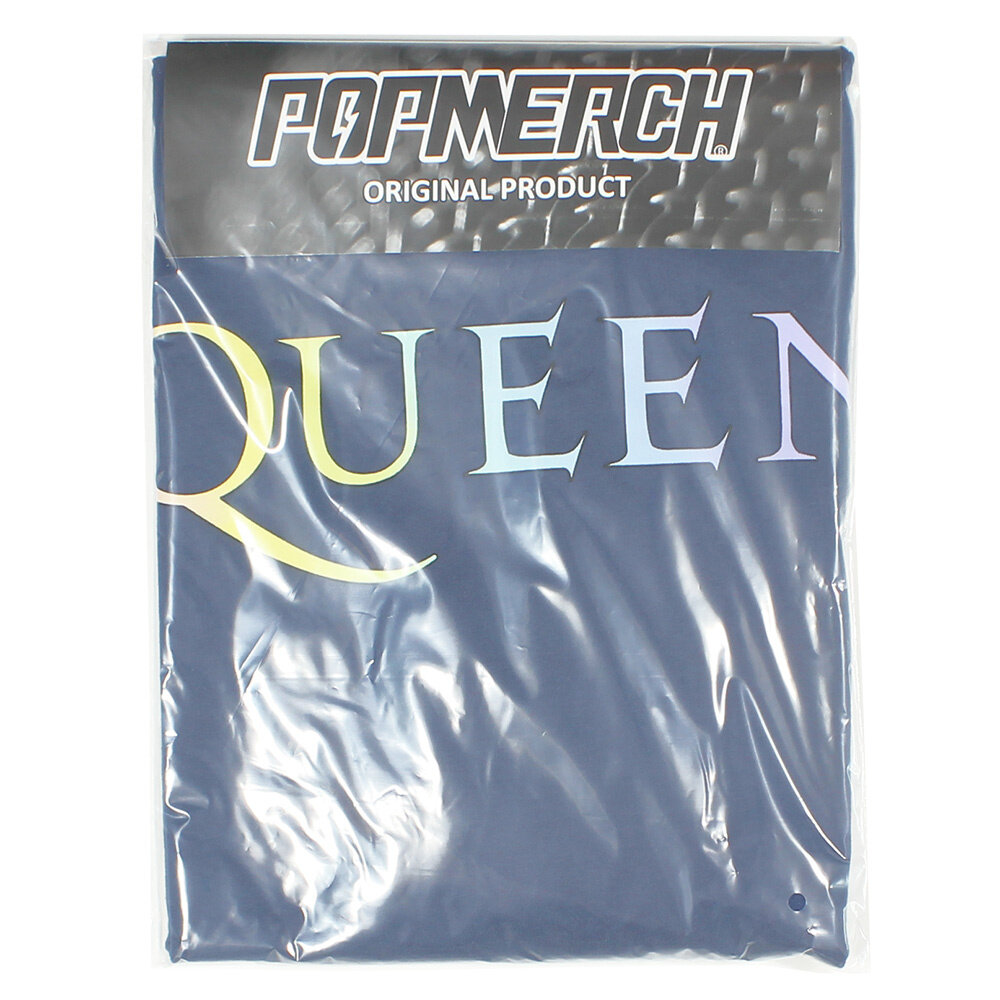 Band Merchandise Queen Rainbow Crest Denim Blue Longsleeve T-Shirt - Official Merchandise Band Merchandise Queen Rainbow Crest Denim Blue Longsleeve T-Shirt - Official Merchandise