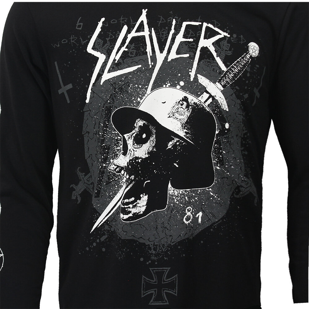 Band Merchandise Slayer Soldier Skull Dagger Longsleeve T-Shirt - Official Merchandise Band Merchandise Slayer Soldier Skull Dagger Longsleeve T-Shirt - Official Merchandise