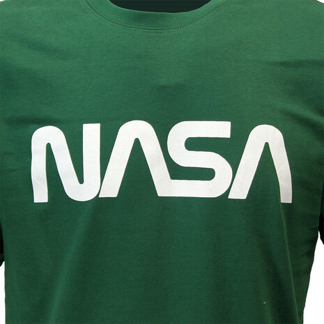 NASA NASA T-Shirt Green White Logo - Official Merchandise NASA NASA T-Shirt Green White Logo - Official Merchandise