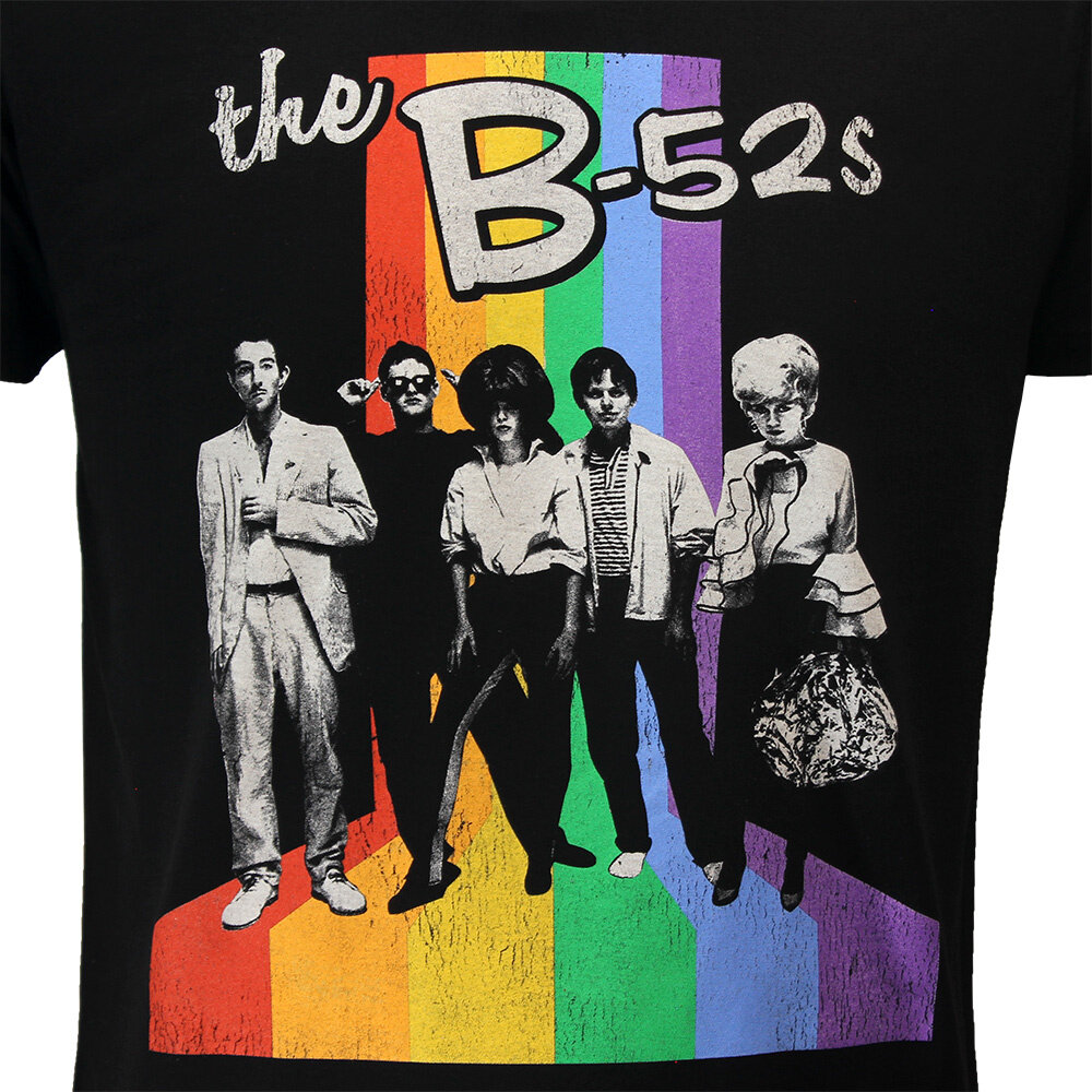 Band Merchandise Das B-52's Rainbow Band Foto-T-Shirt – offizielles Merchandise Band Merchandise Das B-52's Rainbow Band Foto-T-Shirt – offizielles Merchandise