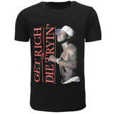 Band Merchandise 50-Cent-T-Shirt „Werde reich oder stirb beim Versuch“.