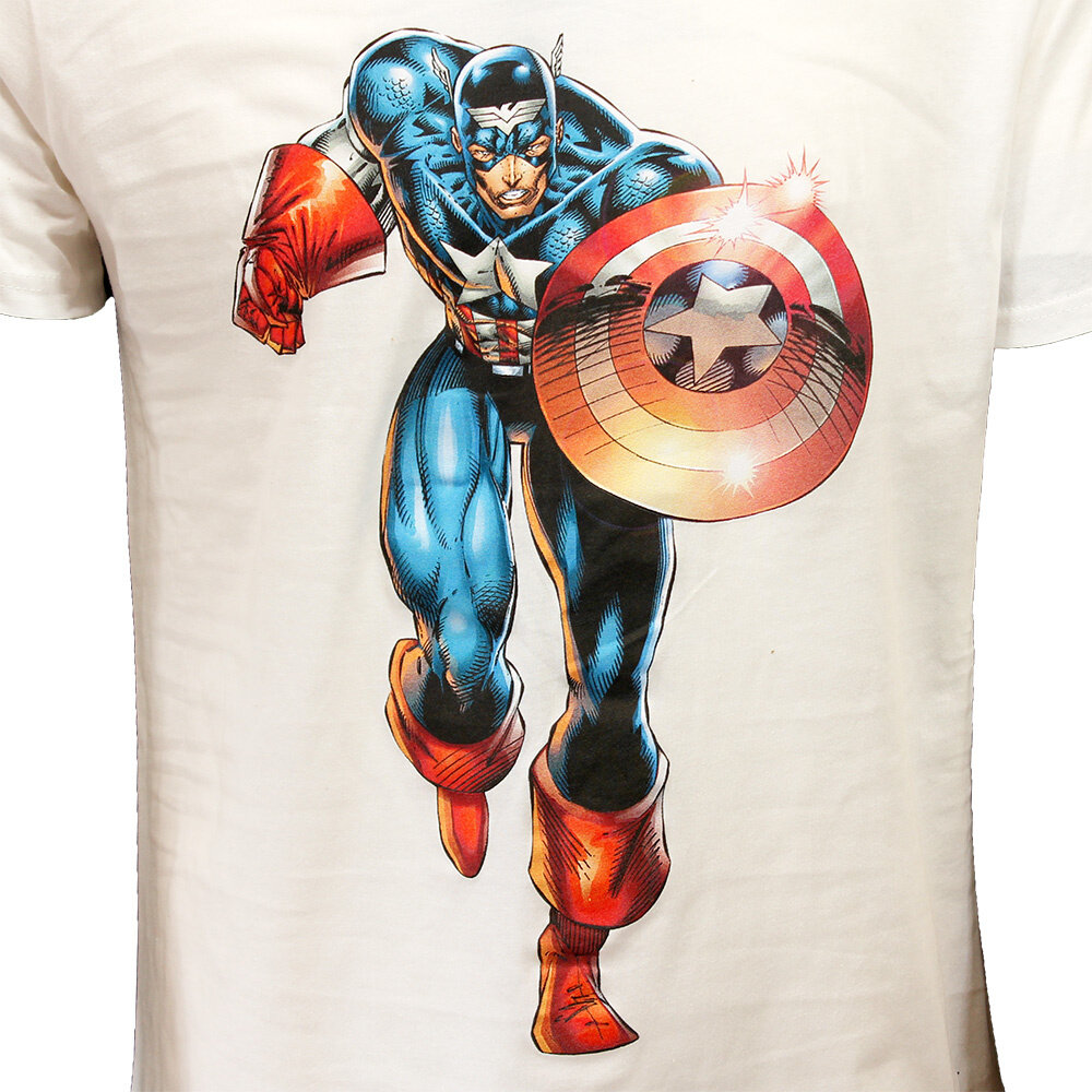 Marvel Comics Marvel Comics Captain America Attacking T-Shirt – offizielles Merchandise Marvel Comics Marvel Comics Captain America Attacking T-Shirt – offizielles Merchandise