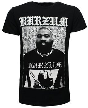 Band Merchandise Burzum Kanye West T-Shirt Zwart Band Merchandise Burzum Kanye West T-Shirt Zwart