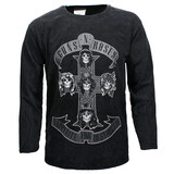 Band Merchandise Guns N' Roses Cross Dip Dye Langarm-T-Shirt
