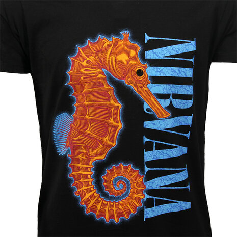 Band Merchandise Nirvana Seepferdchen T-Shirt – Offizielles Merchandise Band Merchandise Nirvana Seepferdchen T-Shirt – Offizielles Merchandise